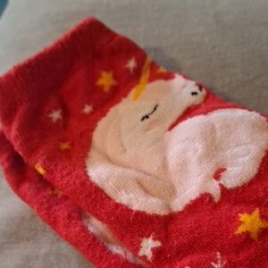 Charming Unicorn Tall Kids Socks - Red